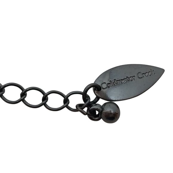 Coldwater Creek Long Silver Necklace With Crystal Accents & Lobster Clasp - Picture 6 of 6